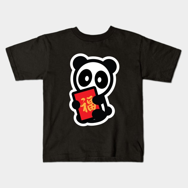 Lunar New Year Panda Kids T-Shirt by Bambu